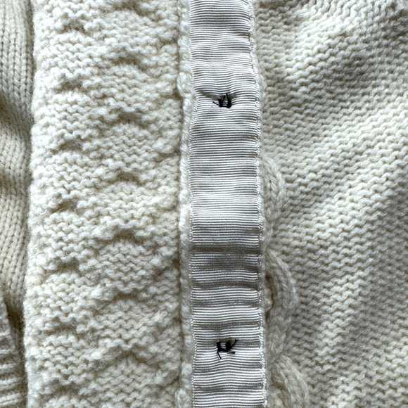 PENDLETON irish aryn fisherman cardigan sweater w/leather look buttons wool Sz M - Picture 8 of 8